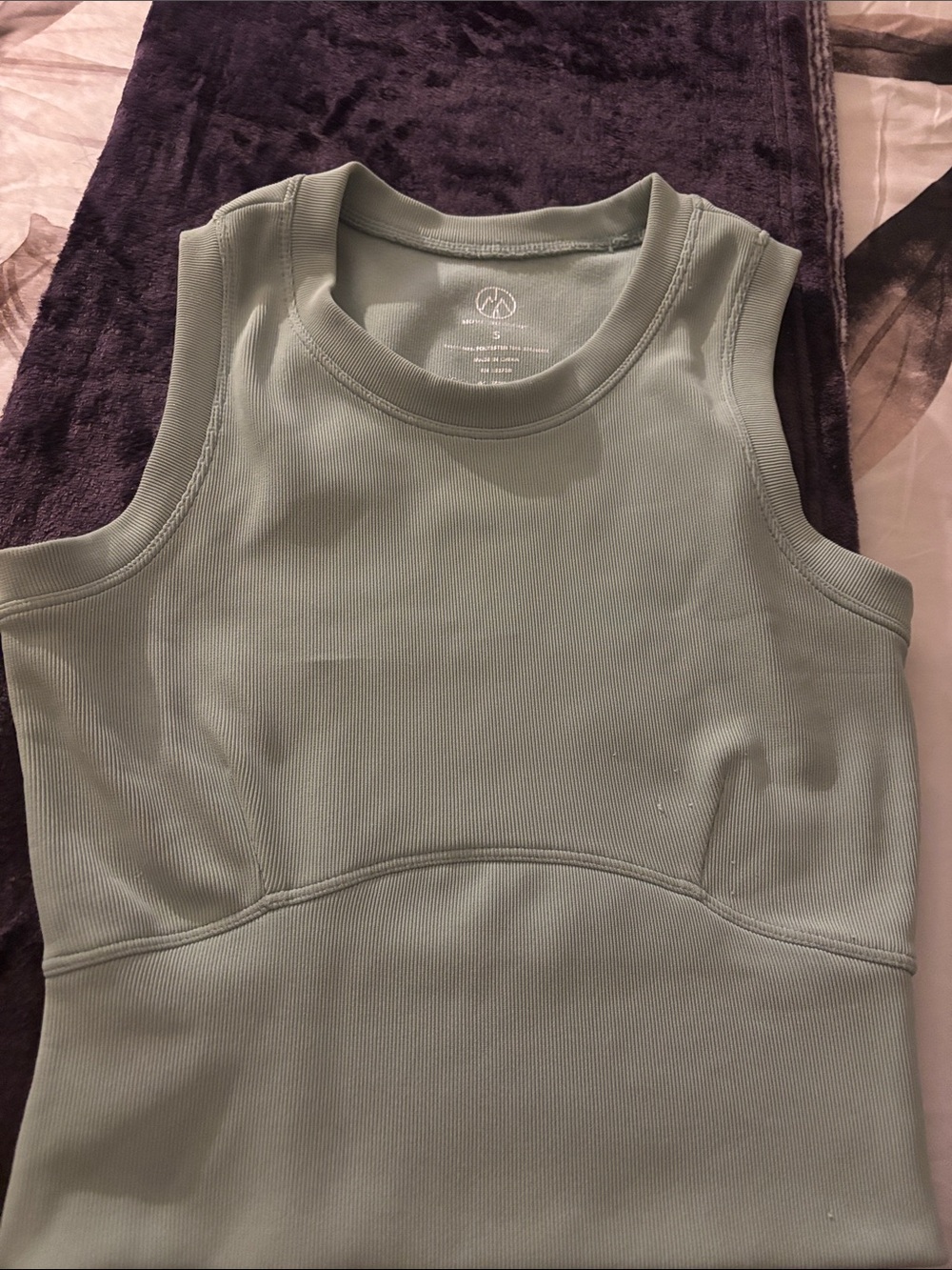 Velocity Sage Green Ribbed Tank Top